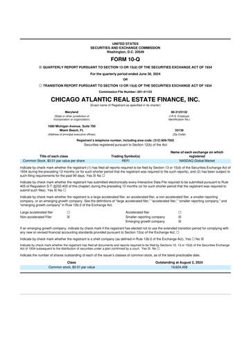 Vorschaubild Chicago Atlantic Real Estate Finance 10-Q Quartalsbericht  