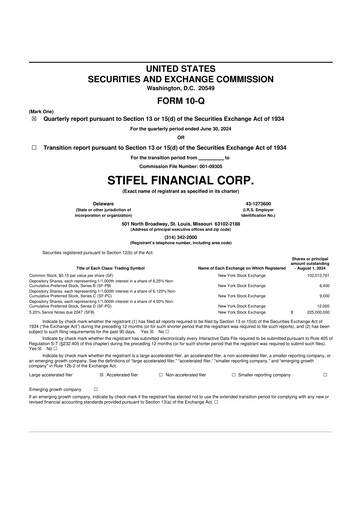 Vorschaubild Stifel
 10-Q Quartalsbericht 2024 