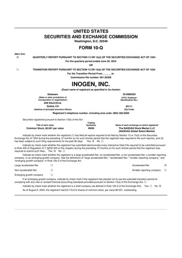 Thumbnail Inogen 10-Q Quarterly Report FY2024 