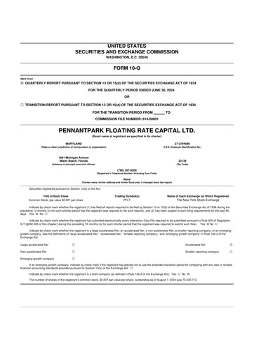Thumbnail PennantPark Floating Rate Capital Ltd.
 10-Q Quarterly Report FY2024 