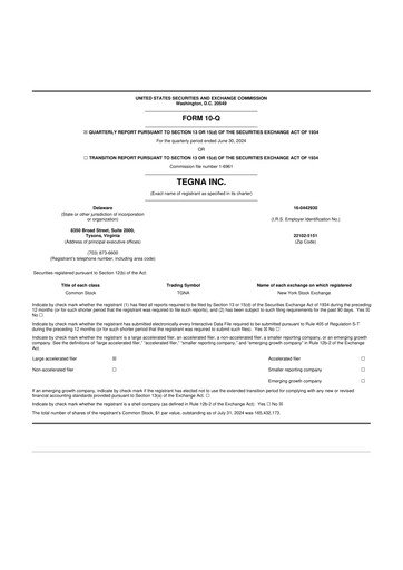 Thumbnail Tegna 10-Q Quarterly Report FY2024 