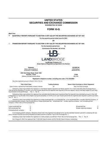 Miniature LandBridge 10-Q Rapport trimestriel 2024 