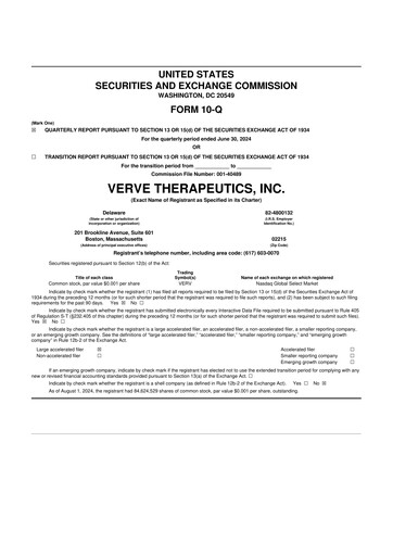 Thumbnail Verve Therapeutics 10-Q Quarterly Report FY2024 