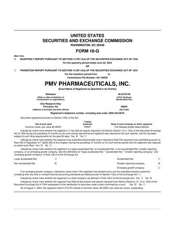 Thumbnail PMV Pharmaceuticals 10-Q Quarterly Report FY2024 