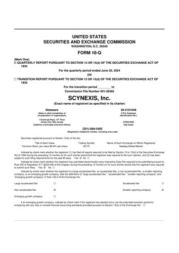 Thumbnail SCYNEXIS 10-Q Quarterly Report FY2024 
