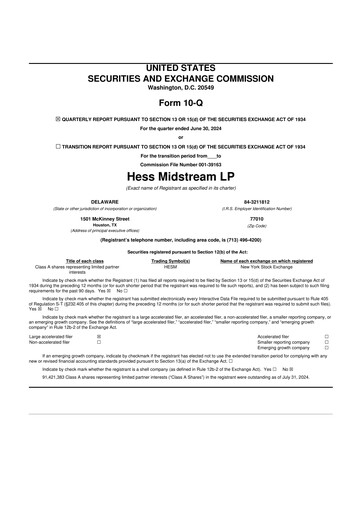 Vorschaubild Hess Midstream 10-Q Quartalsbericht 2024 