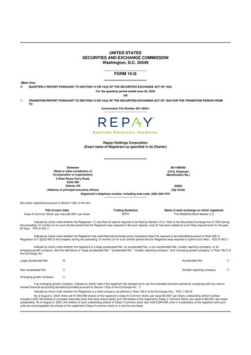 Thumbnail Repay Holdings 10-Q Quarterly Report FY 