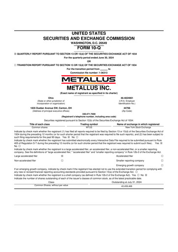 Thumbnail Metallus 10-Q Quarterly Report FY2024 