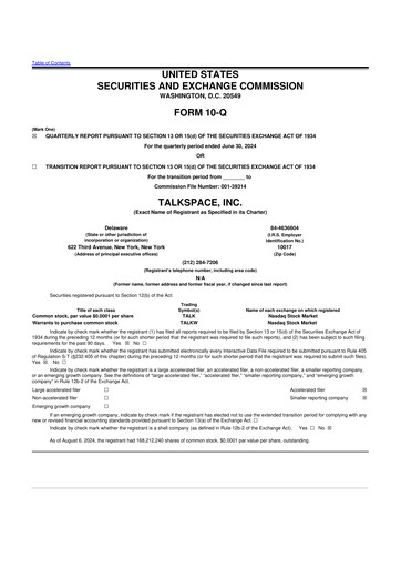 Thumbnail Talkspace 10-Q Quarterly Report FY2024 