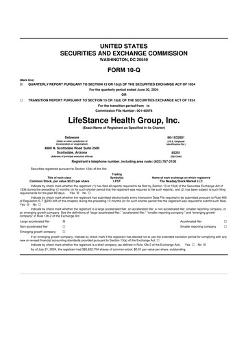 Vorschaubild LifeStance Health Group 10-Q Quartalsbericht 2024 