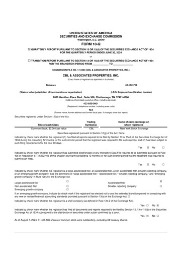 Thumbnail CBL Properties
 10-Q Quarterly Report FY2024 