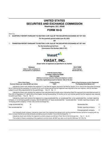 Miniature ViaSat 10-Q Rapport trimestriel 2025 