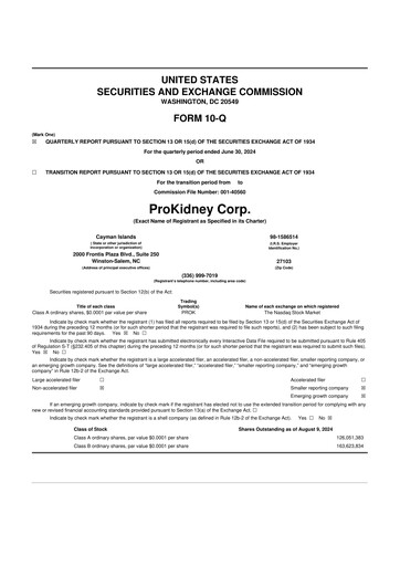 Vorschaubild ProKidney 10-Q Quartalsbericht 2024 