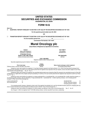Thumbnail Mural Oncology 10-Q Quarterly Report FY2024 