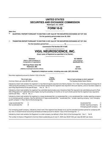 Thumbnail Vigil Neuroscience 10-Q Quarterly Report FY2024 
