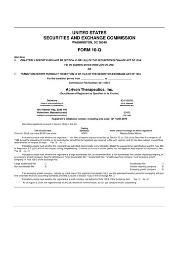Thumbnail Acrivon Therapeutics 10-Q Quarterly Report FY2024 