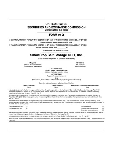 Vorschaubild SmartStop Self Storage REIT 10-Q Quartalsbericht 2024 