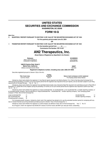 Thumbnail AN2 Therapeutics 10-Q Quarterly Report FY2024 