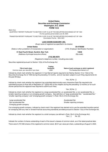 Thumbnail Lake Shore Bancorp 10-Q Quarterly Report FY2024 