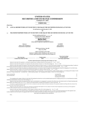 Thumbnail DZS Inc 10-K Annual Report 2023