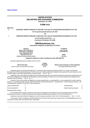 Thumbnail IGM Biosciences 10-Q Quarterly Report FY2024 