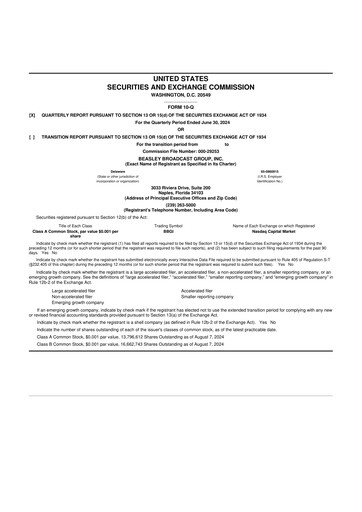 Thumbnail Beasley Broadcast Group
 10-Q Quarterly Report FY2024 