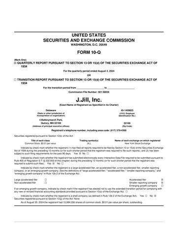 Miniature J.Jill
 10-Q Rapport trimestriel 2024 