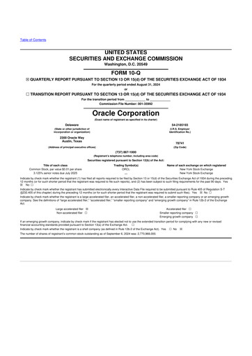 Thumbnail Oracle 10-Q Quarterly Report FY2025 