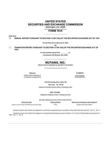 Thumbnail Nutanix 10-K Annual Report 2024