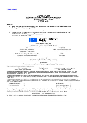 Vorschaubild Worthington Steel 10-Q Quartalsbericht 2025 