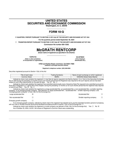 Thumbnail McGrath RentCorp
 10-Q Quarterly Report FY2024 