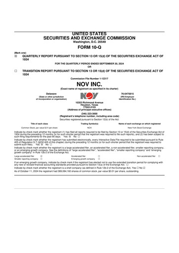 Thumbnail NOV 10-Q Quarterly Report FY2024 