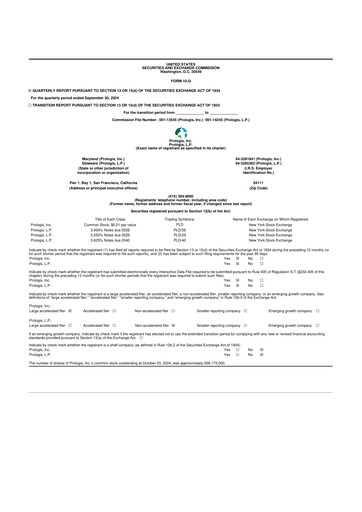Thumbnail Prologis 10-Q Quarterly Report FY 