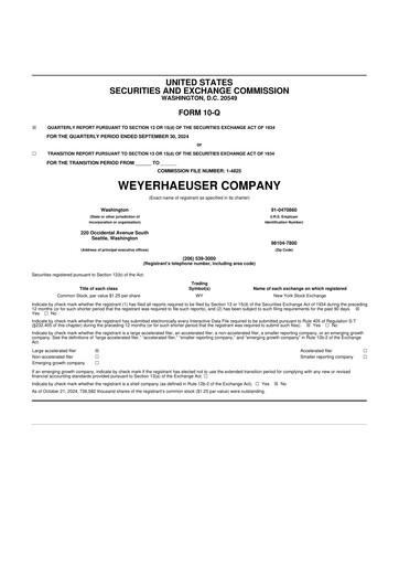 Thumbnail Weyerhaeuser
 10-Q Quarterly Report FY2024 
