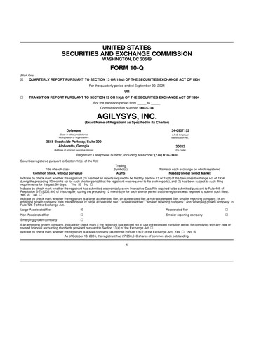 Thumbnail Agilysys 10-Q Quarterly Report FY 