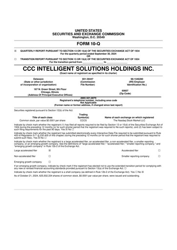 Thumbnail CCC Intelligent Solutions 10-Q Quarterly Report FY2024 
