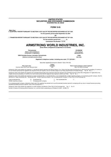 Vorschaubild Armstrong World Industries
 10-Q Quartalsbericht 2024 