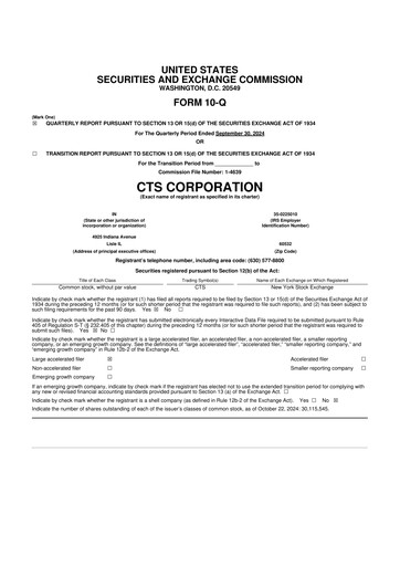 Thumbnail CTS Corporation 10-Q Quarterly Report FY2024 