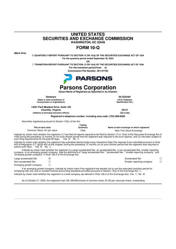 Vorschaubild Parsons 10-Q Quartalsbericht 2024 