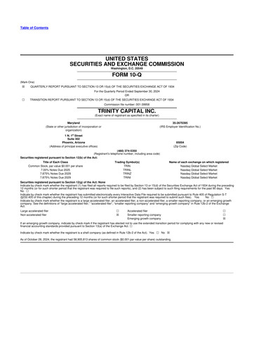 Thumbnail Trinity Capital 10-Q Quarterly Report FY2024 