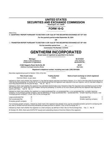 Vorschaubild Gentherm 10-Q Quartalsbericht 2024 