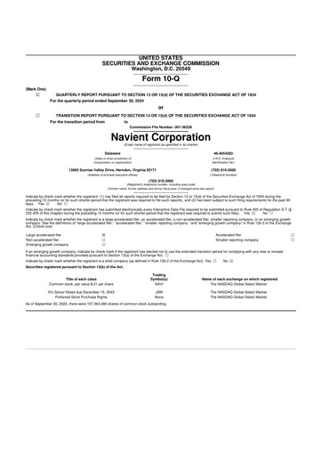 Vorschaubild Navient 10-Q Quartalsbericht 2024 