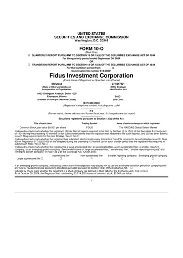Miniature Fidus Investment Corporation 10-Q Rapport trimestriel 2024 