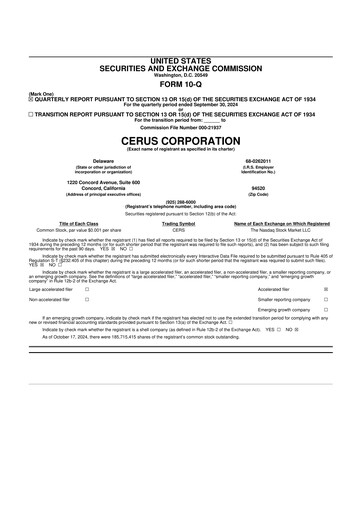 Thumbnail Cerus Corporation 10-Q Quarterly Report FY2024 