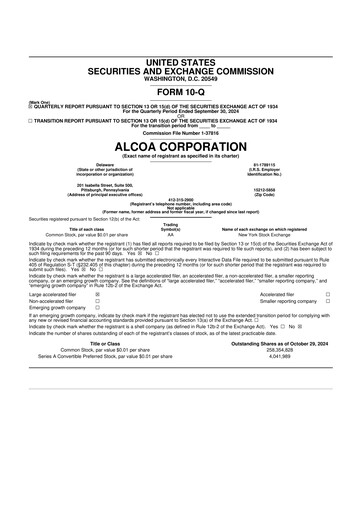 Miniature Alcoa 10-Q Rapport trimestriel 2024 