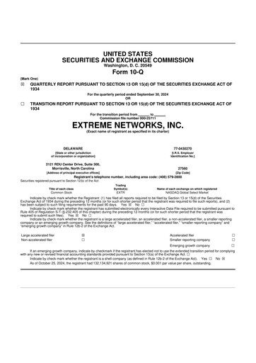 Thumbnail Extreme Networks
 10-Q Quarterly Report FY2025 