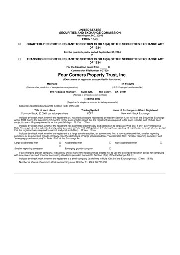 Thumbnail Four Corners Property Trust 10-Q Quarterly Report FY2024 