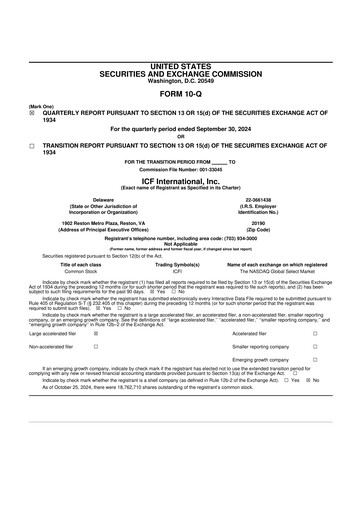 Thumbnail ICF International 10-Q Quarterly Report FY2024 