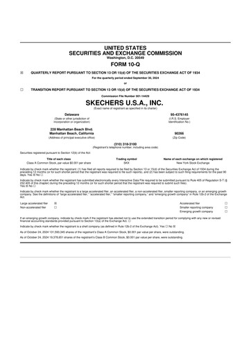 Thumbnail Skechers
 10-Q Quarterly Report FY2024 