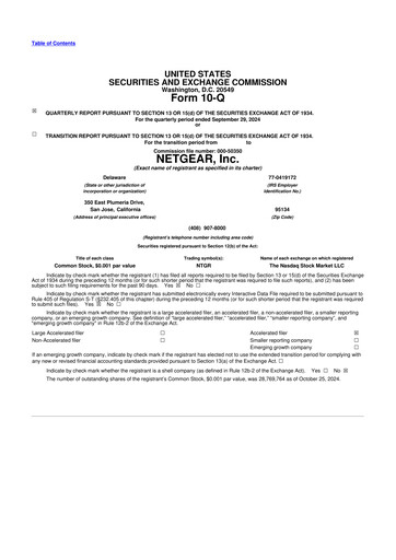Miniature NETGEAR 10-Q Rapport trimestriel 2024 
